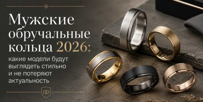 Мужские обручальные кольца 2026: какие модели будут выглядеть стильно и не потеряют актуальность